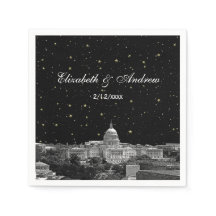 Washington DC Skyline Gravée Mariage étoilé