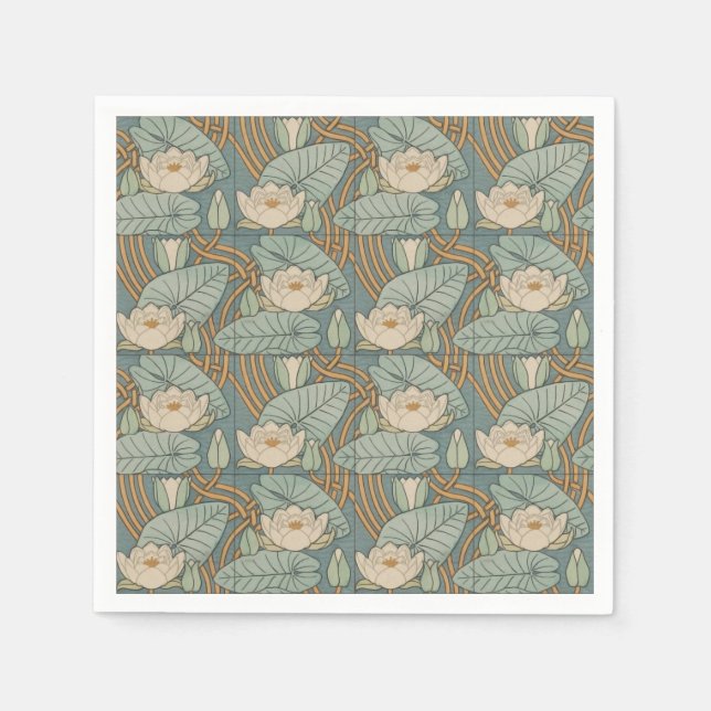 Serviette En Papier Water Lys Lily Art Nouveau Nature (Devant)