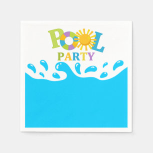 Serviette En Papier Water Splash Boy Pool Party Anniversaire Papier Na