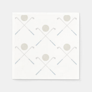 Serviette En Papier Watercolor Blue Golf fête d'anniversaire