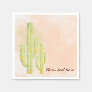 Serviette En Papier Watercolor Cactus Simple Southwestern Party