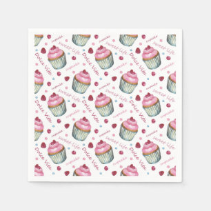 Serviette En Papier Watercolor cupcakes