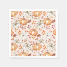 Watercolor Fall Pmpkins Rustique Farmhouse