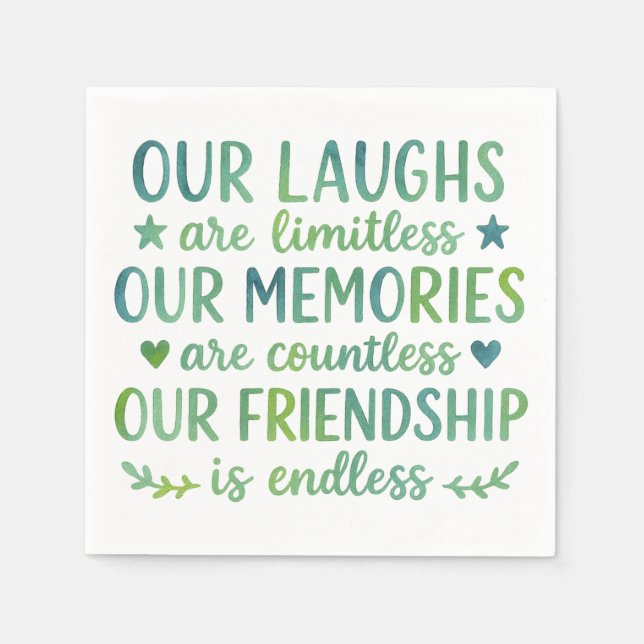 Serviette En Papier Watercolor Friendship Quote (Devant)