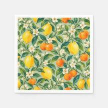 Watercolor Lemon Orange Citrus Botanical Pattern