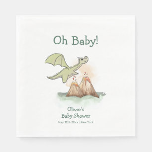 Serviette En Papier Watercolor Magic Dragon Mountain Boy Baby shower