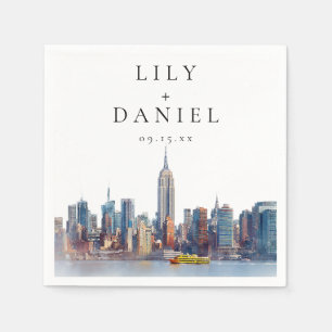Serviette En Papier Watercolor New York City Destination Wedding