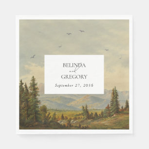 Serviette En Papier Watercolor Pine Tree Forest Mounts Mariage