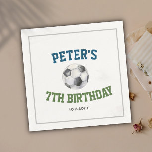 Serviette En Papier Watercolor Soccer Custom Kids Birthday Party