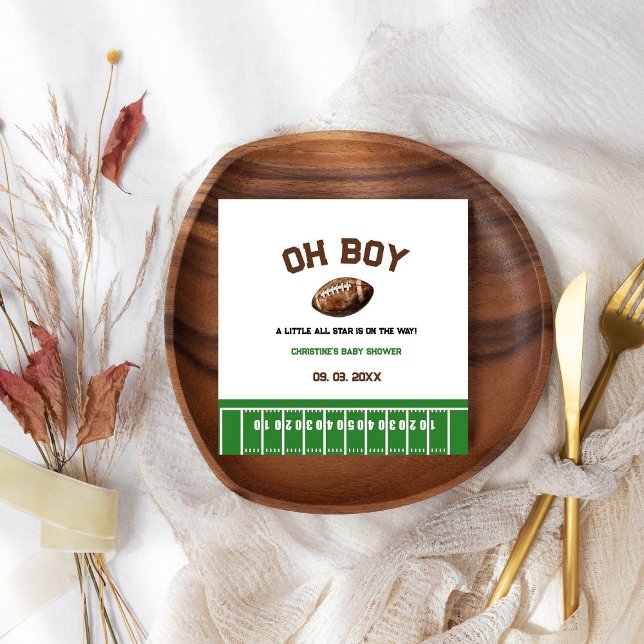 Serviette En Papier Watercolor Sport Football Baby shower (Créateur téléchargé)