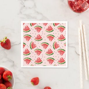 Serviette En Papier Watercolor Watermelon Motif de fruits