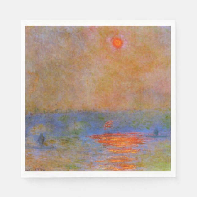 Serviette En Papier Waterloo Bridge, Sunlight in the Fog, (Devant)