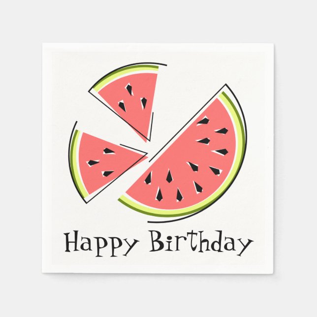Serviette En Papier Watermelon Pièces Joyeux papier serviettes d'anniv (Devant)