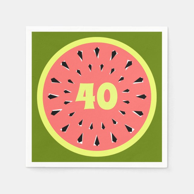 Serviette En Papier Watermelon rose 40 Age serviettes papier (Devant)