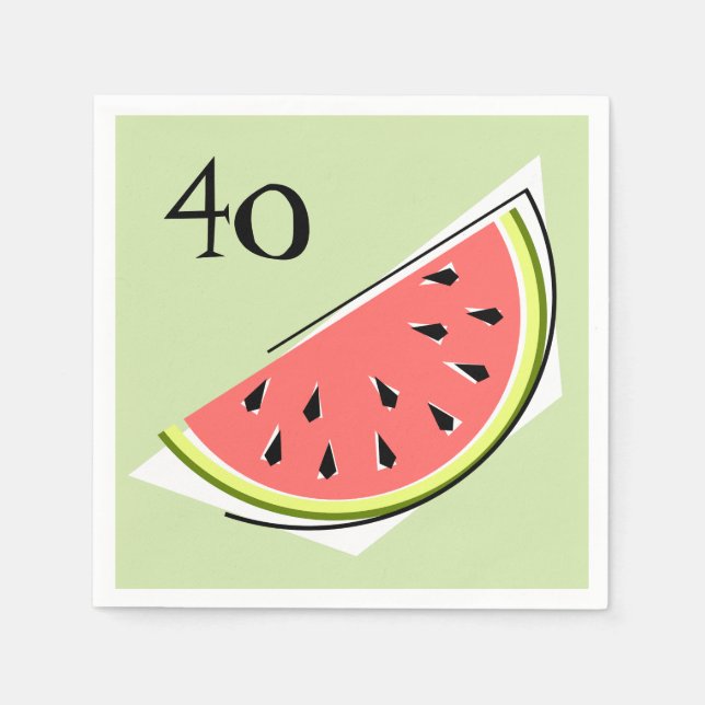 Serviette En Papier Watermelon Slice Green Age serviettes papier (Devant)