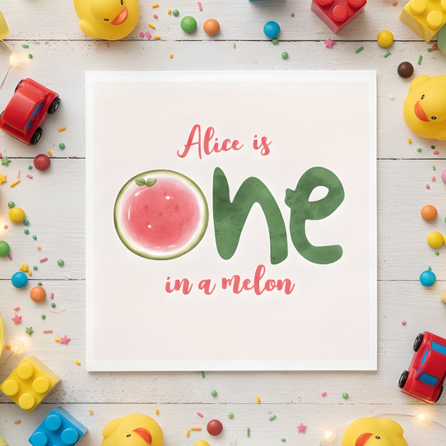 Serviette En Papier Watermelon un dans un melon premier anniversaire (Créateur téléchargé)