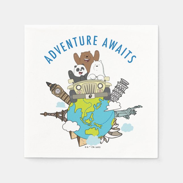 Serviette En Papier We Bare Bears - Adventure Await (Devant)