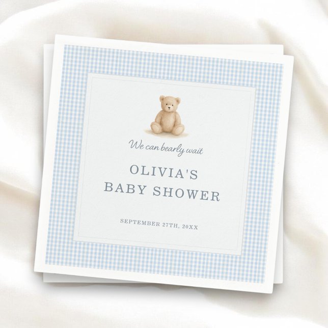 Serviette En Papier We Can Bearly Wait Teddy Bear Baby Shower Party (Créateur téléchargé)