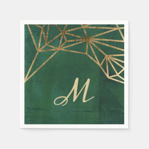 Serviette En Papier Web Gold et Green Jungle