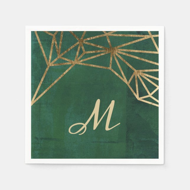 Serviette En Papier Web Gold et Green Jungle (Devant)