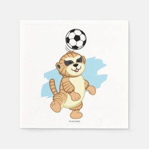 Serviette En Papier Webkinz   Meerkat Jouer au football