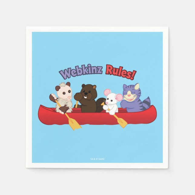 Serviette En Papier Webkinz | Webkinz Règles du voyage en canoë (Devant)