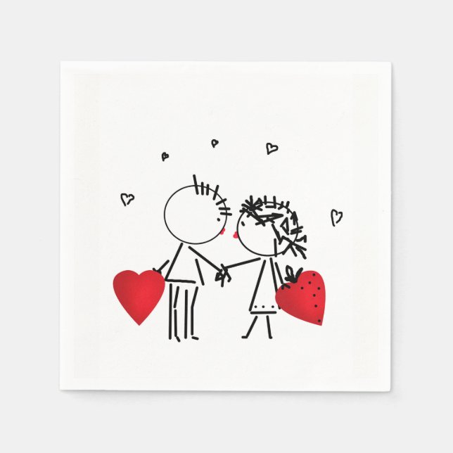 Serviette En Papier Wedding , day Valenine , love (Devant)