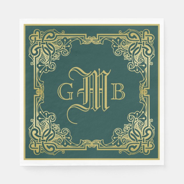 Serviette En Papier Wedding Monogram Classic (Devant)