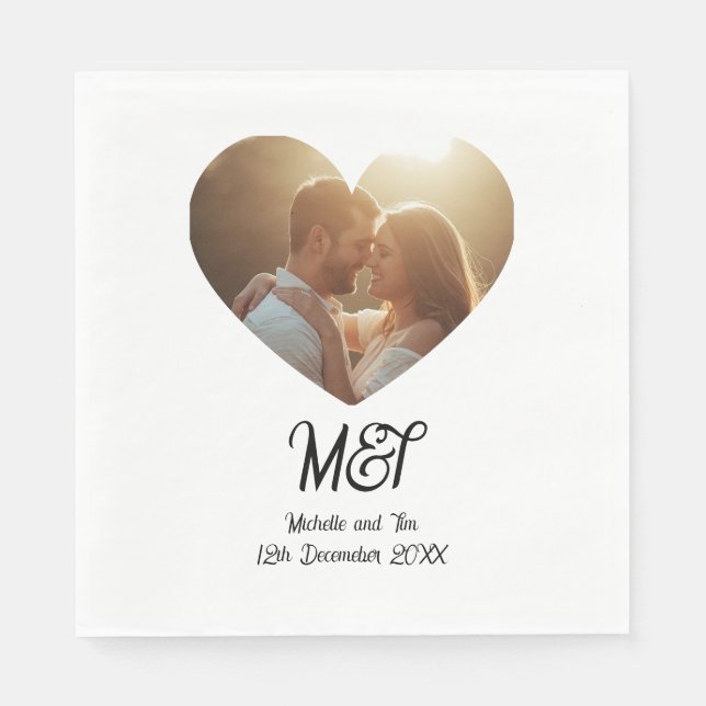 Serviette En Papier Wedding or engagement personalised napkins (Devant)