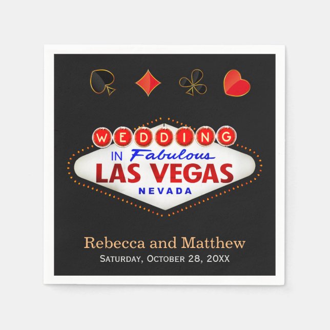 Serviette En Papier Wedding shower Las Vegas Wedding Party (Devant)