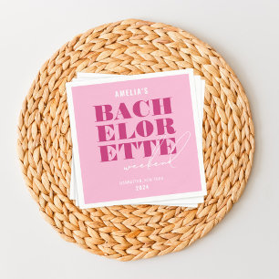 Serviette En Papier Week-end de bachelorette rose gras