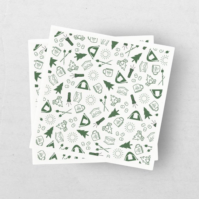 Serviette En Papier Week-end de célibataire Moderne Campagne Verte (Créateur téléchargé)