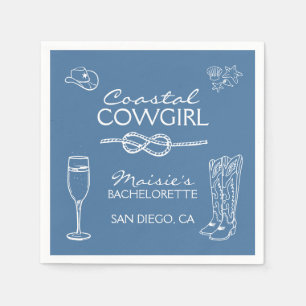 Serviette En Papier Week-end de fête de bachelorette de cowgirl côtièr