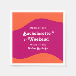 Serviette En Papier Week-end d'enterrement de vie de jeune fille rétro