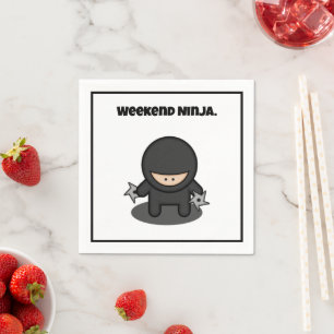 Serviette En Papier Weekend Ninja Drôle mignon Japon Dessin
