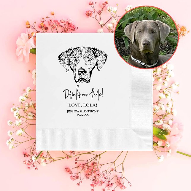 Serviette En Papier Weimaraner Chien Boissons personnalisées sur moi (Créateur téléchargé)