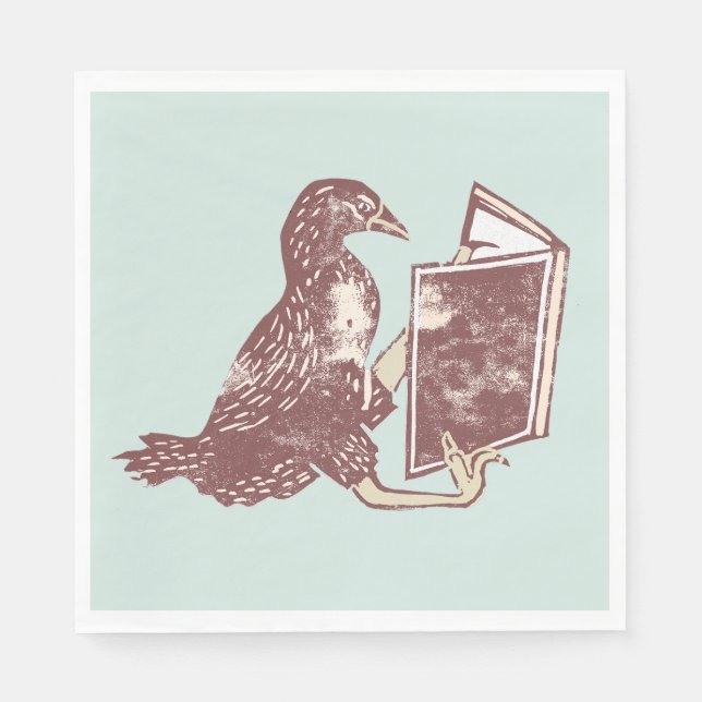 Serviette En Papier Weka Bird Lire un livre (Devant)