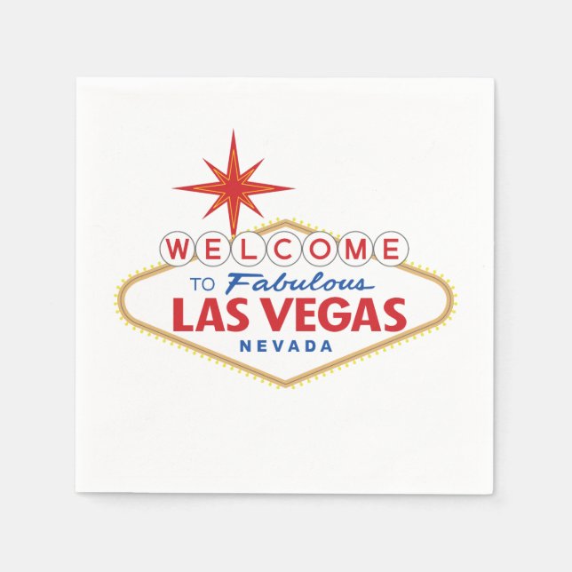 Serviette En Papier Welcome to Fabulous Las Vegas, Neigée (Devant)