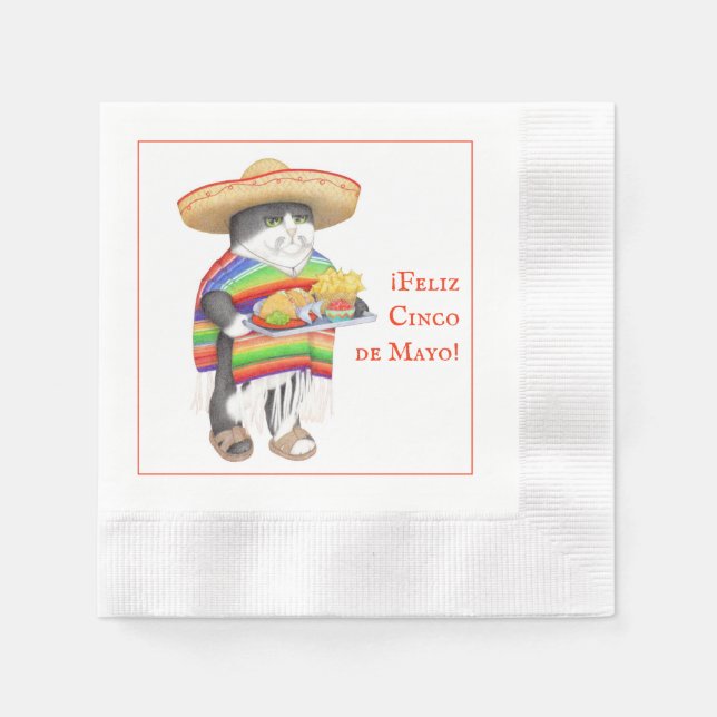 Serviette En Papier WENDELITO Cinco de Mayo Cocktail en boîte Napkin (Devant)
