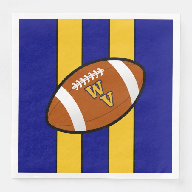 Serviette En Papier West Virginia Football Blue and Gold Pride (Devant)