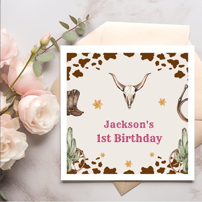 Serviette En Papier Western Cowboy Anniversaire de fête Napkins (Créateur téléchargé)