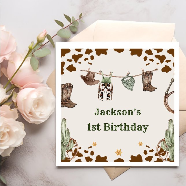 Serviette En Papier Western Cowboy Anniversaire de fête Napkins (Créateur téléchargé)