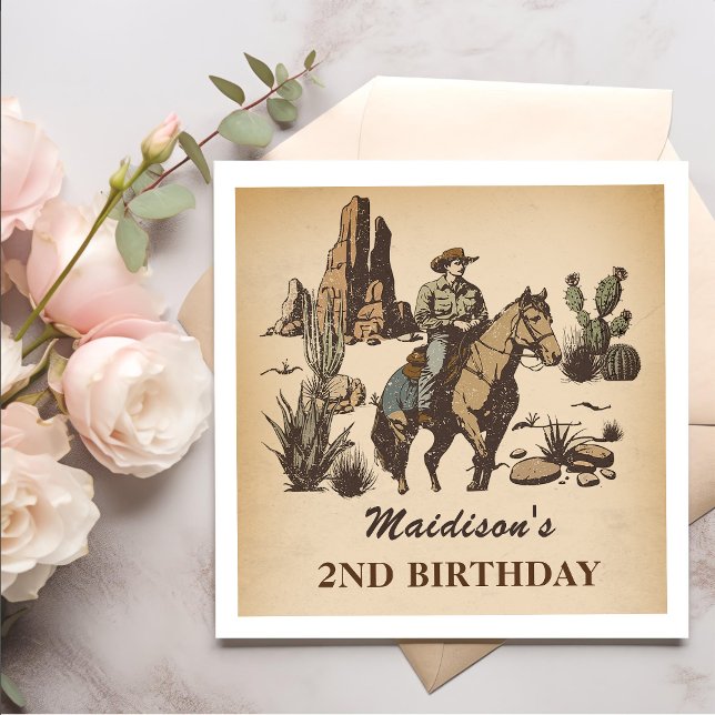 Serviette En Papier Western Cowboy Anniversaire de fête Napkins (Créateur téléchargé)