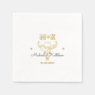 Serviette En Papier Western Cowboy Bull Skull Bohemian Mariage campagn