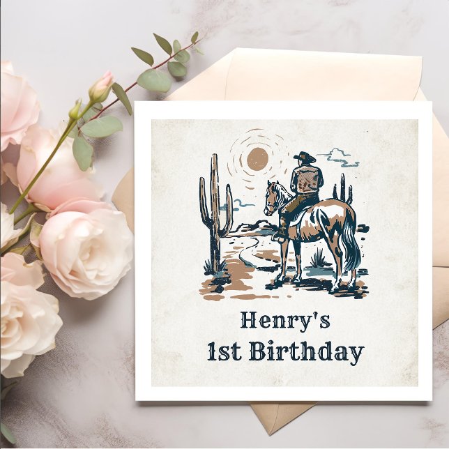 Serviette En Papier Western Cowboy fête d'anniversaire (Créateur téléchargé)