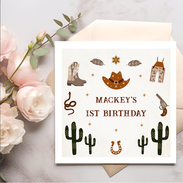 Serviette En Papier Western Cowboy fête d'anniversaire (Créateur téléchargé)