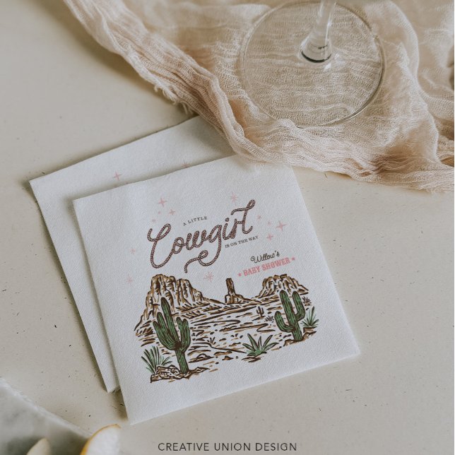 Serviette En Papier Western Cowgirl Girl Baby Shower (Créateur téléchargé)