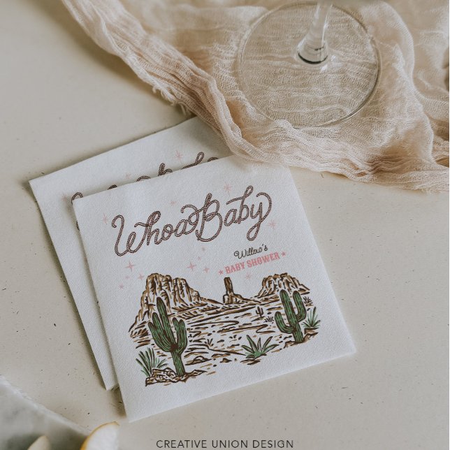 Serviette En Papier Western Cowgirl Girl Baby Shower (Créateur téléchargé)