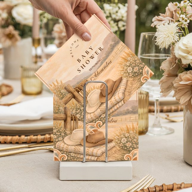 Serviette En Papier Western Desert Saddle Baby Shower (Créateur téléchargé)