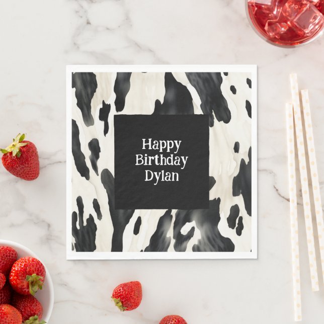 Serviette En Papier Western Farm Animal Cow (En situation)